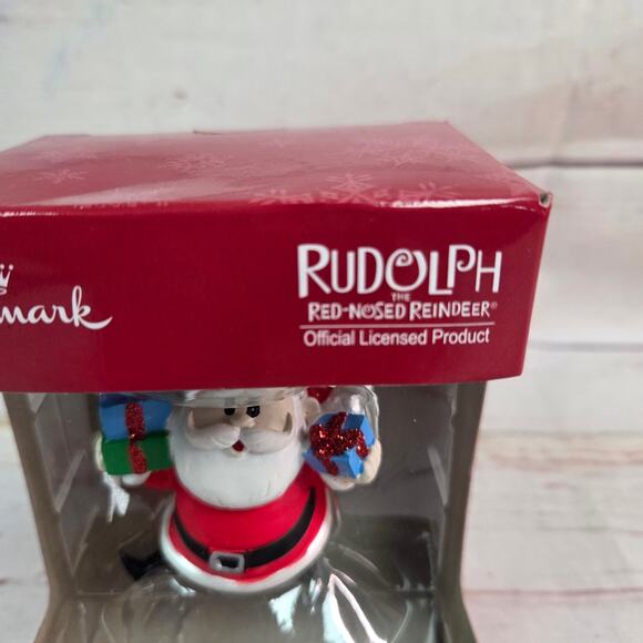 Hallmark Santa Claus Rudolph the Red Nosed Reindeer Movie Red Box Ornament New - Picture 3 of 5